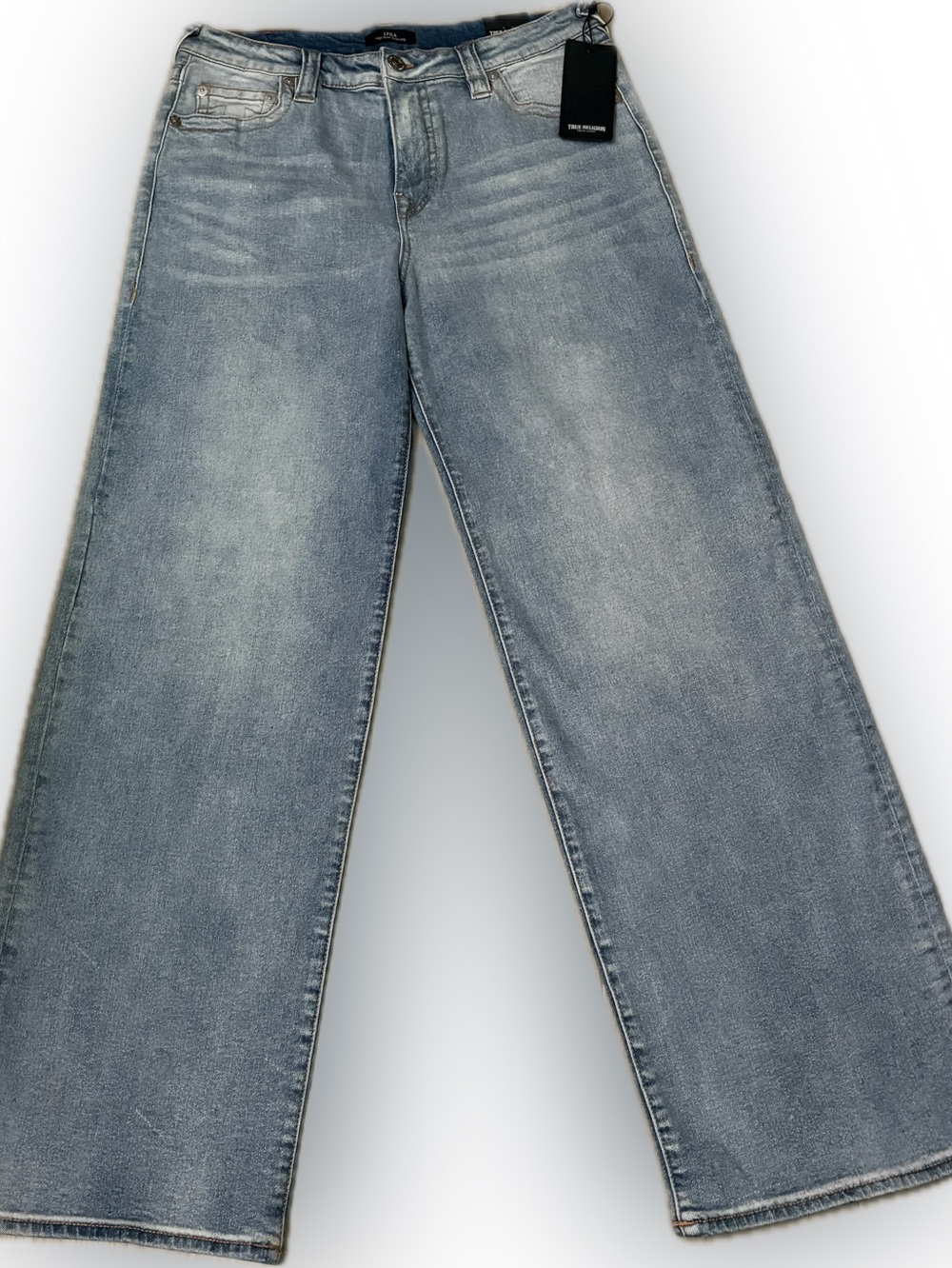 True Religion Leila High Rise Wide Leg Jeans Light Wash Size 30 NWT - Picture 3 of 13